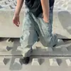 Jeans de Pierna Recta para Hombre, Estilo Otoño e Invierno, Pantalones Estilo Retro Americano High Street, Pantalones de Pierna Ancha Sueltos de Marca de Tendencia