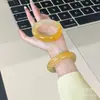 Pulseira de jade Huanglong natural genuína, alternativa de jade amarelo seda dourada jadeíta, pulseira de joias de jade, atacado em estoque para transmissão ao vivo
