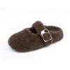 Zapatos de Media Caña con Suela Gruesa de Celebridad de Internet para Uso en Exteriores, Zapatos Peludos de Alta Gama Estilo Celebridad de Internet para Mujer, Zapatos de Algodón Cálidos para Uso en Exteriores
