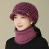 Sombrero de Otoño e Invierno para Mujeres de Mediana Edad y Mayores, Gorro de Lana Tejido para Abuela, Señora Mayor, Protección contra el Frío, Calidez, Más Terciopelo, Grueso, Gorro de Lana para Mamá