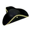 En Stock Halloween Sombrero de Pirata de Terciopelo de un Solo Lado con Borde Dorado y Plumas Sombrero de Pirata con Encaje de Plumas Sombrero Triangular de Capitán Jack