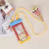 Bolsa Impermeable con Airbag para Teléfono Móvil de Dibujos Animados Lindos, con Pantalla Táctil, para Natación, Rafting, Parque Acuático, Almacenamiento Transparente, Cojín de Aire Anticaídas