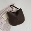 Bolsa Tote Grande de Couro Sintético Estilo Retrô para Mulheres, Lançamento Primavera 2026, Bolsa com Rebites de Design Elegante e Bonito, Bolsa de Ombro Único Transversal