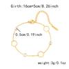 Pulsera Europea y Americana Transfronteriza de Acero Inoxidable con Pétalos Huecos y Zircón, Pulsera de Moda Hueca de Cinco Hojas de la Suerte, Sensación de Lujo Ligero y Alta Gama