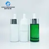 En stock venta al por mayor botella de esencia de hombro plano de 30 ml anillo de cabeza grande botella redonda recta botella con gotero líquido esmerilado botella de vidrio