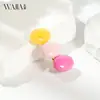 O Novo Estilo da Wjia é Fresco e Simples, com Presilhas de Cabelo Ovais em Cores Doces, Acessórios de Cabelo Elegantes e Compactos para Meninas, Presilhas para Franja e Presilhas Laterais