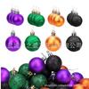 Nuevo producto transfronterizo, bola decorativa de plástico galvanizado para Halloween, bola de polvo dorado, colgante decorativo para fiesta de Halloween