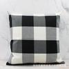 Fronha de sofá de tecido liso preto e branco xadrez simples em estoque de fábrica, fronha para sala de estar sem núcleo, almofada de cabeceira