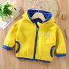 Suéter Infantil com Forro de Fleece Outono e Inverno Novo Roupa para Meninos e Meninas Blusa com Capuz Infantil Jaqueta de Fleece para Bebê
