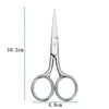 Tijeras de acero inoxidable para cejas tijeras de bordado tijeras de belleza rectas para pestañas herramienta hilo Tijeras de punta cabeza redonda tijeras de belleza