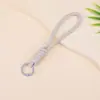 Llavero Tejido de Colores con Cuentas, Cadena para Teléfono Macarrón, Colgante Decorativo Pequeño DIY para Bolsos