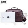 Couro de Leão Velho Couro Masculino Crossbody Bolsa de Negócios Ombro Horizontal Quadrado Top Layer Couro Bolsa Novo Estilo