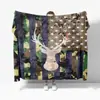 Suministro directo de fábrica manta de franela con estampado de alce Águila bandera americana funda para sofá aire acondicionado manta para siesta