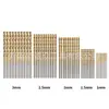 Juego de 50 Brocas Helicoidales Recubiertas de Titanio 1-3 mm Juego para Taladro Eléctrico Carpintería DIY Brocas Vástago Recto
