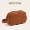 Bolsa de cosméticos de lavado simple, bolsa de cosméticos de viaje portátil tejida de alta gama, bolsa de almacenamiento de cosméticos de gran capacidad