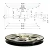 Roda de Alumínio para Extrusora Liga de Alumínio Carretel de Recolhimento de Fio Diâmetro 160MM Canal Redondo Canal Plano Puyang Anodizado Duro Revestido de Cerâmica Fio Cabo