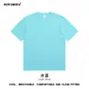 Camiseta de Manga Corta para Hombre de Algodón Puro 230g de Corte Holgado Color Sólido Personalizable Logo Impreso Camiseta Cultural Camiseta para Uniforme de Clase