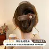 Pinza para el pelo de pico de pato tejida con flores y lazo, pasador de lana de alta gama para mujer para recogidos y peinado