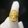 Anillo de Oro Aluvial para Mujer que No Se Desvanecerá por Mucho Tiempo, Diseño de Nicho de Alta Gama Abierto, Accesorios Exagerados Retro Imitación Oro, Producto Nuevo