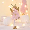 Nuevas Decoraciones Navideñas de Haobei Colgante de Ángel con Astas Alas Rosas Niña Colgante Pequeño Colgante para Árbol de Navidad