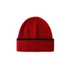 Gorro cálido unisex de cachemir con rayas, tejido trenzado, bloques de color y puño, gorro de invierno de moda con orejeras