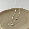 Corrente para Clavícula com Coração de Metal e Franja Estilo Coreano Design de Nicho Luxo Leve Versátil para o Dia a Dia Colar que Preserva a Cor