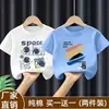 2026 Estilo Nuevo Camiseta de Algodón Puro de Media Manga Dibujos Animados Moderna Tendencia Camiseta de Manga Corta para Niños Camiseta Superior de Verano para Niños Bebés