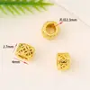 Contas Separadoras Ocas de Cobre Dourado de Alta Retenção de Cor, Contas da Sorte de Moeda, Contas para Fio, Peças Separadoras para Fabricação de Joias DIY