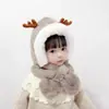 Gorro todo en uno transfronterizo, versátil y lindo, gorro de felpa engrosado para otoño e invierno, cálido y protector de orejas, gorro a prueba de viento y frío para niños y niñas