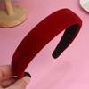 Diadema a cuadros rojos de Año Nuevo para otoño e invierno, horquilla de presión de franela vintage, diadema antideslizante de borde ancho, paquete de accesorios para el cabello de celebridades de Internet para mujeres