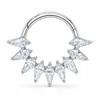 Anillo nasal cerrado sin costuras de aleación de titanio G23 con incrustaciones de circonita Zhenping, aro para tabique nasal y hueso de la oreja, joyería nasal finamente tallada F136