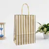 Bolsa de papel kraft transfronteriza en stock, bolsa de mano, para catering, panadería, para llevar, bolsa de embalaje, empaque de regalo simple, bolsa de regalo