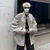 Jaqueta de trabalho retrô masculina primavera e outono estilo japonês solta marca de moda ins versátil personalidade gola lapela jaqueta de couro
