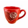 Taza de Pareja de Cerámica en Forma de Corazón Creativa Taza de Cupido para el Día de San Valentín Roja con Asa de Amor Taza de Café
