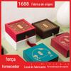 Personalizado Guofeng linho de madeira fivela joias caixa de exibição caixa de joias vintage caixa de anel caixa de pulseira colar jogar caixa de armazenamento