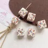 Gato de Acrílico Lindo Estampado de Leopardo Cuero Negro Rayas KT Cuentas Cuadradas Inglesas DIY Cuentas Hechas a Mano Cadena de Cuentas Sueltas Accesorios
