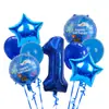 Nuevos globos de decoración para fiesta de cumpleaños con temática oceánica, conchas, caracolas, cangrejos, ballenas, globos decorativos de papel de aluminio para ventas transfronterizas