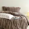 Conjunto de Cama de Inverno Espesso e Quente Estilo Luxo Leve de Alta Qualidade Pelo de Coelho Escovado Totalmente Fosco Veludo Leiteiro Quatro Peças