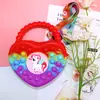 Bolsa de Silicona al por Mayor Bolso Cruzado para Niñas Almacenamiento Billetera para Monedas Alivio del Estrés Infantil Bolsa Tote de Hombro con Burbujas Bolsa de Almacenamiento Regalo
