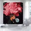 Cortina de Chuveiro Série Cabeça de Mulher Roxa, Múltiplos Designs Florais, Conjunto de Três Peças para Banheiro com Impressão Digital, Conjunto de Quatro Peças, Grande Quantidade, Preço Excelente