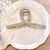 Pinza de Diamante de Garra de Perlas de Doble Fila Sentido de Alto Nivel Parte Posterior de la Cabeza Ins Corea del Sur Pinza Pasador Pinza de Tiburón Accesorios Elegantes para el Cabello