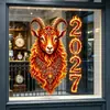 2027 Año de la Oveja Pegatinas Decorativas de Vidrio Transfronterizo Ozon Rusia Ventana Decoración de Año Nuevo Navidad Pegatinas Electrostáticas para Ventana