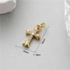 Pingente de cruz de zircônia, pingente faça você mesmo, banhado a ouro, feito à mão, colar com pingente único, pulseira, brincos, acessórios, fronteira cruzada