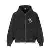 Sudadera con capucha tipo cárdigan Magic Bear Estilo Callejero Retro Americano Lavada Desgastada con Diseño de Remaches Punk