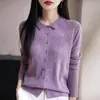 Cardigan Retrô de Lã Fina com Lapela College Transfronteiriço, Jaqueta de Tricô Exquisita e Elegante, Cardigan Versátil para Primavera e Outono