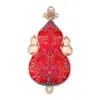 Novo Ornamento Pendente de Bordado Dupla Face de Abóbora e Cavalo em Brocado Song Estilo Chinês DIY Pulseira Pingente Acabado Acessório Venda por Atacado