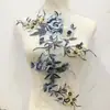 Tecido Bordado com Renda e Fundo de Tela Adesivos para Vestido de Casamento Patch de Tecido Bordado Patch Decorativo S22