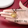 Colar de Peônia Tridimensional Estilo Vietnamita para Mulheres, Pingente Acessório Cadeado da Paz Vazado em Filigrana Estilo Palácio Ouro Imitado