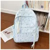 Mochila con Estampado Tie-dye de Estrella para Mujer Color Macarrón Fresco Mochila Escolar Ligera de Nailon para Viajes Diarios Mochila Casual para Estudiante de Secundaria