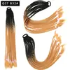 Pelucas Trenzadas de Colores Estilo Europeo y Americano, Coletas de Color Degradado, Trenzas de Espiga de Celebridades de Internet, Trenzas de Boxeadora de Tres Hebras para Discoteca